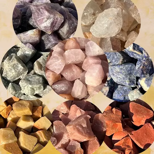 Set 8 cristale pentru 7 chakre, in stare bruta, 2-4cm, v2, imagine 2