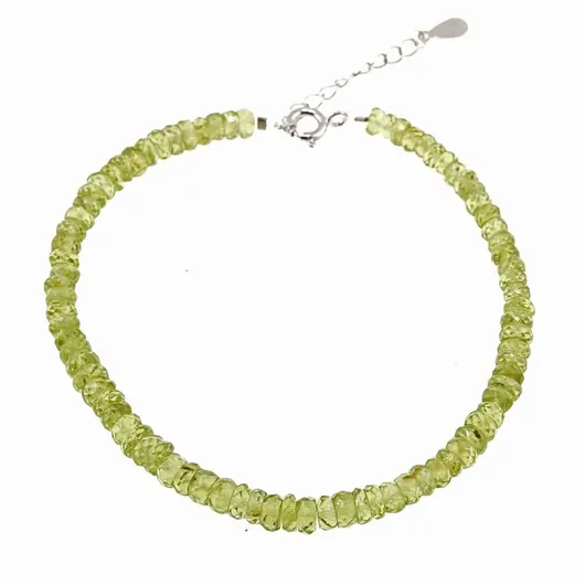 Bratara Peridot discuri fatetate 4-5mm si argint 925