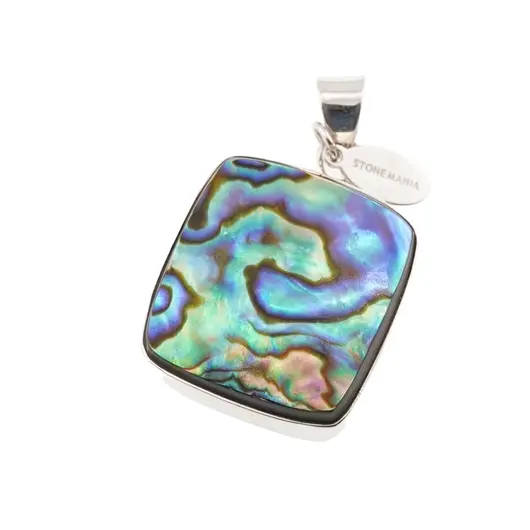 Pandantiv Sidef (scoica abalone) cu montura din argint 925, A1