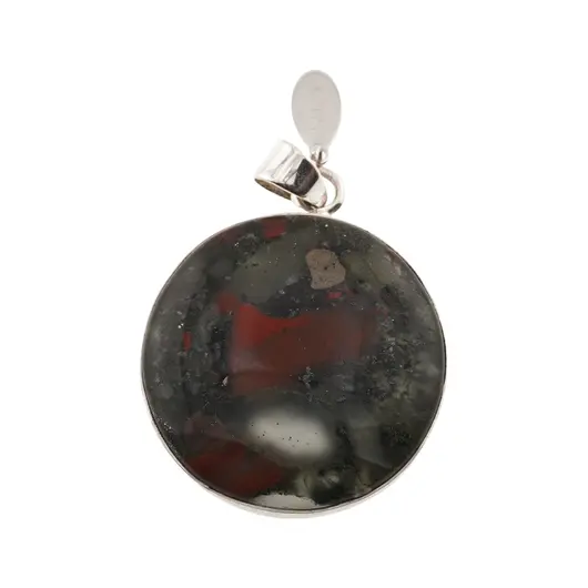 Pandantiv African Bloodstone cu montura din argint 925, A8