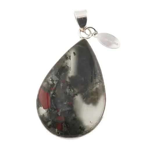 Pandantiv African Bloodstone cu montura din argint 925, A16