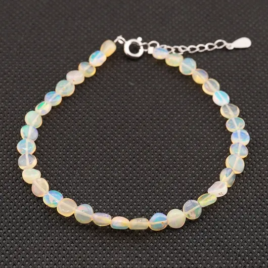 Bratara Opal de foc banuti 5mm si argint 925, imagine 2