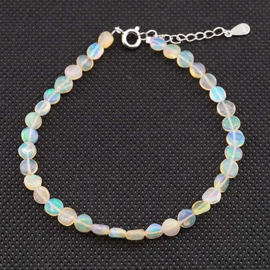 Bratara Opal de foc banuti 5mm si argint 925