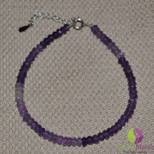 Bratara ametist bicolor discuri 4mm si argint 925