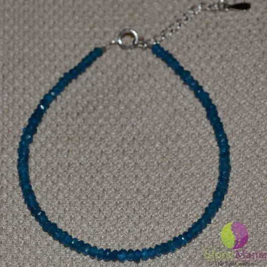 Bratara apatit blue dark discuri 4mm si argint 925