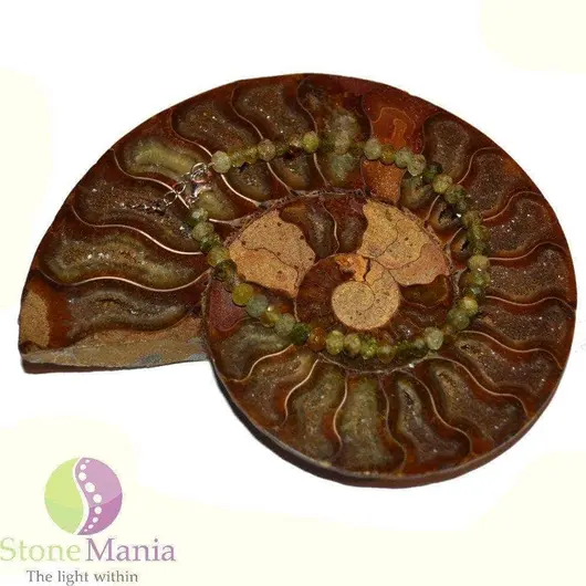 Bratara Attitude granat verde disc 6mm si argint 925