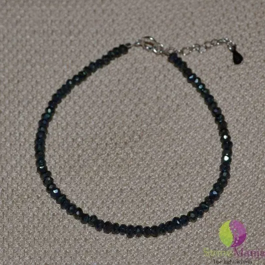 Bratara spinel negru discuri 3mm si argint 925
