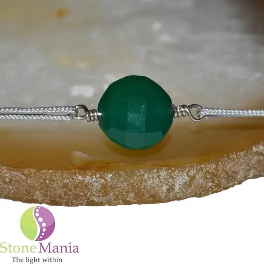 Bratara Therapy onix verde banut si argint 925