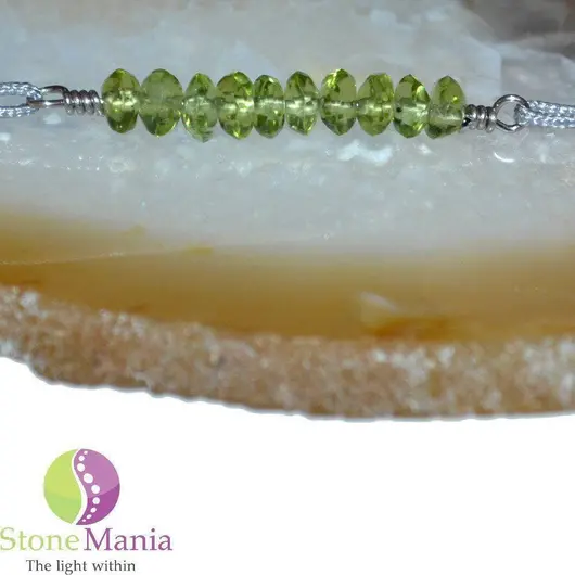 Bratara Therapy peridot discuri 4mm si argint 925