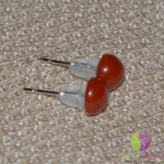 Cercei cu surub jasp rosu 5mm