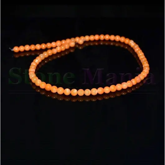 Colier sidef portocaliu sfere 6mm