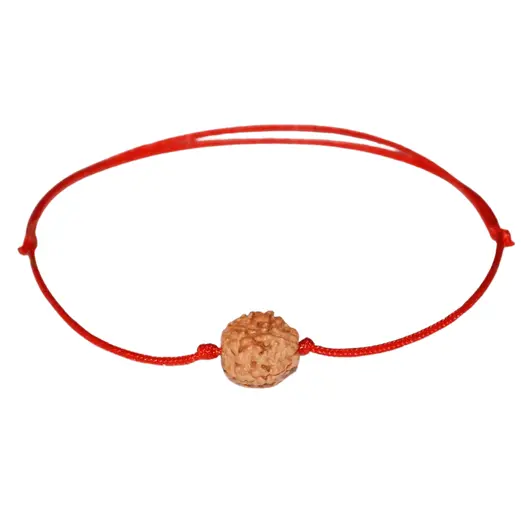 Bratara snur rosu rudraksha 5 mukhi