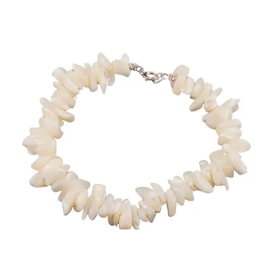 Bratara sidef alb pietre chips 8-10mm