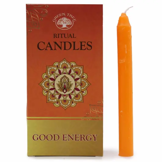 Set de 10 Lumanari Magice Portocalii, Good Energy - Green Tree