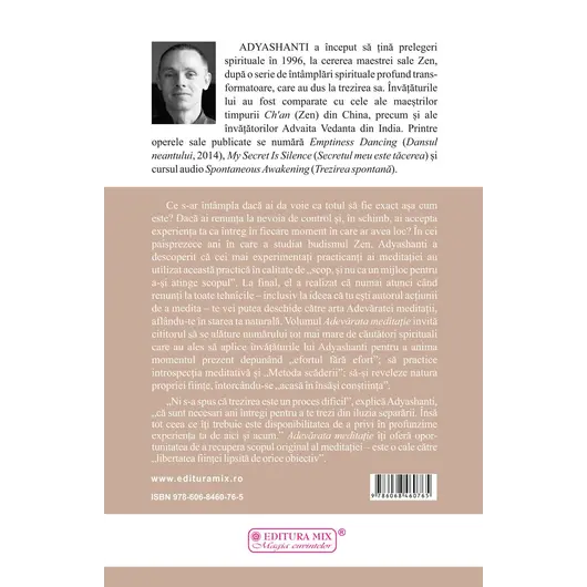 Adevarata meditatie. Descopera libertatea purei constiinte - Adyshanti, carte, imagine 2