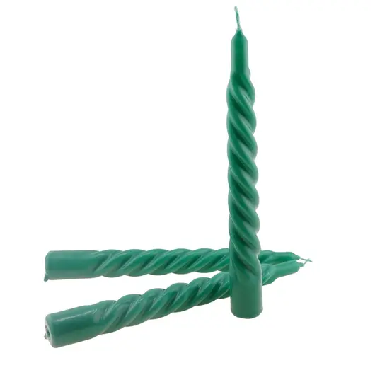Lumanare din parafina, spirala, verde, 18cm, imagine 2