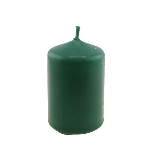 Lumanare din parafina, stalp, verde, 6,5cm