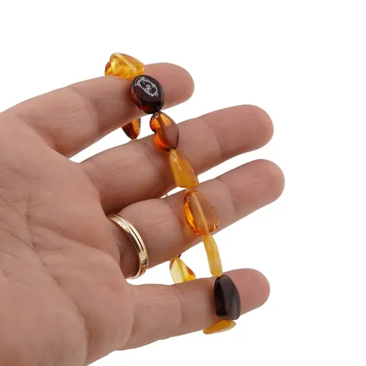 Bratara chihlimbar natural 12mm, culoare mix, imagine 3