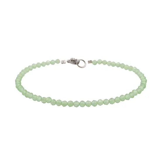 Bratara agat verde peridot sfere fatetate 3mm, imagine 2