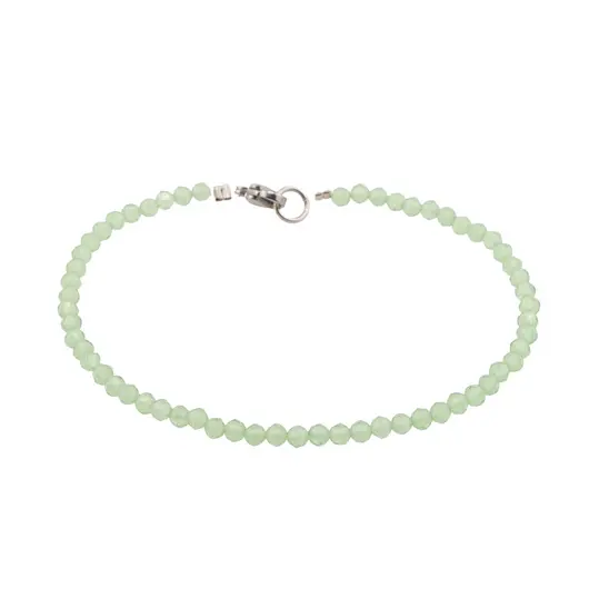 Bratara agat verde peridot sfere fatetate 3mm