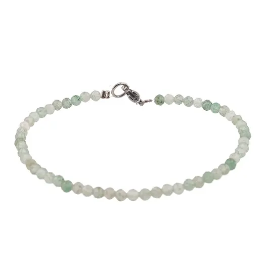 Bratara cuart verde sfere fatetate 3mm, imagine 2