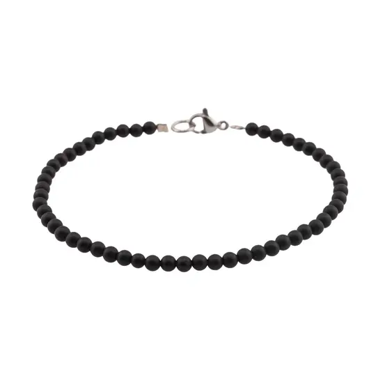 Bratara onix negru mat sfere 3mm, imagine 2