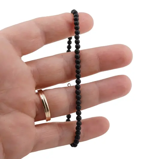 Bratara onix negru mat sfere 3mm, imagine 3
