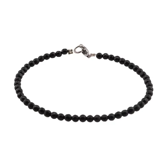 Bratara onix negru sfere fatetate 3mm, imagine 2