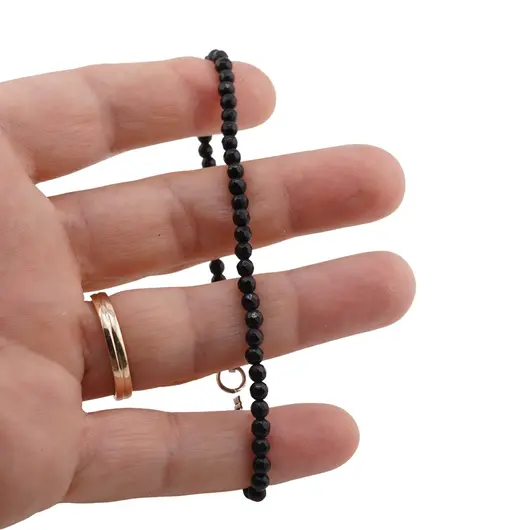 Bratara onix negru sfere fatetate 3mm, imagine 3