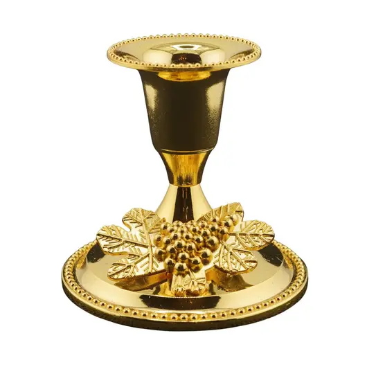 Suport pentru lumanare din metal auriu, model strugure, 7,5cm