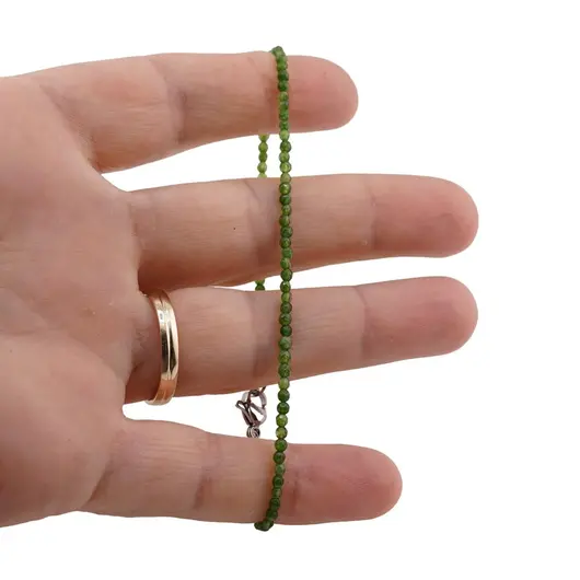 Bratara agat verde inchis sfere fatetate 2mm, imagine 3