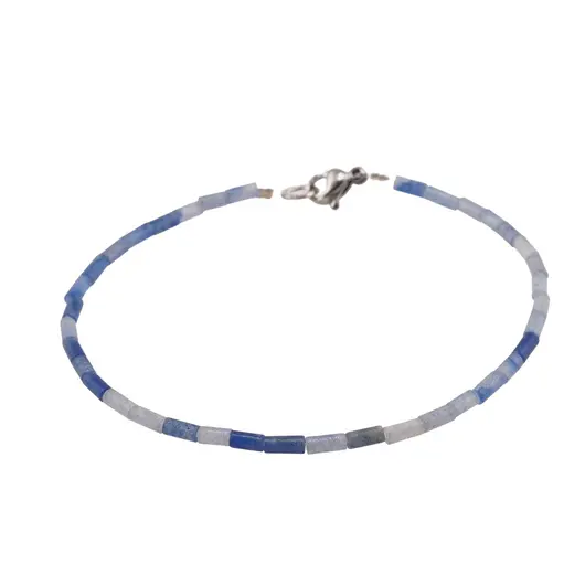 Bratara cuart albastru cilindru 2x5mm, imagine 2