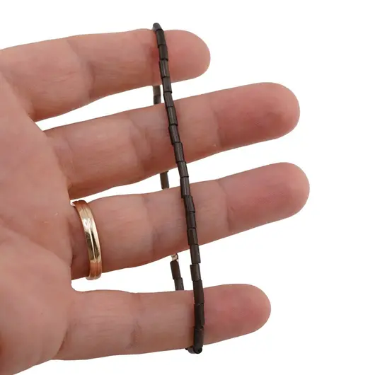 Bratara cuart fumuriu cilindru 2x5mm, imagine 3