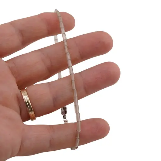 Bratara cuart gri cilindru 2x5mm, imagine 3