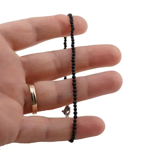 Bratara onix negru sfere fatetate 2mm, imagine 3
