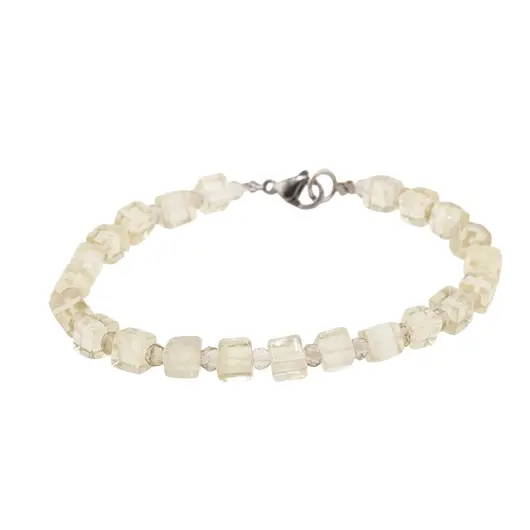 Bratara citrin cuburi 5mm si discuri fatetate 3mm, imagine 2