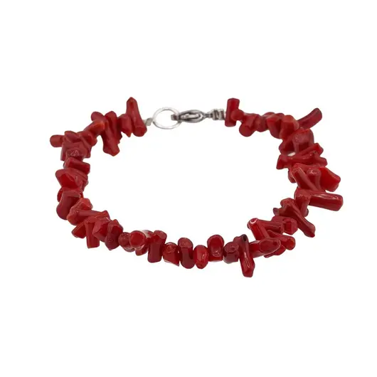 Bratara coral rosu freeform 4-12mm, imagine 2