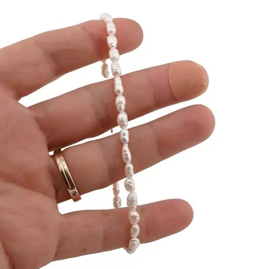 Bratara perle de cultura lunguiete albe 4-5mm, imagine 3