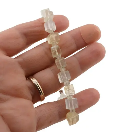 Bratara prehnit cuburi 6-7mm si discuri fatetate 4mm, imagine 3