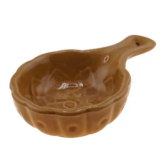 Suport din ceramica pentru ardere conuri parfumate si ierburi naturale, lingura maro, 12,5cm AR93, imagine 2