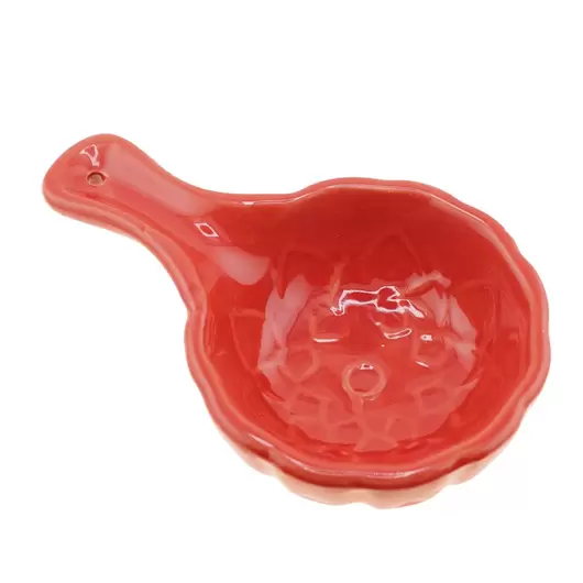 Suport din ceramica pentru ardere conuri parfumate si ierburi naturale, lingura rosie, 12,5cm