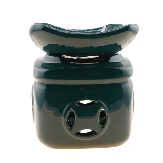 Vas aromaterapie din ceramica cu capac detasabil, albastru