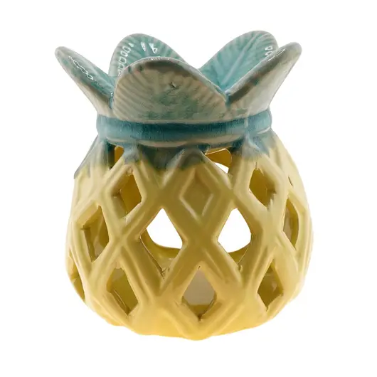 Vas aromaterapie din ceramica cu model ananas, galben, 12cm, AR103, imagine 2