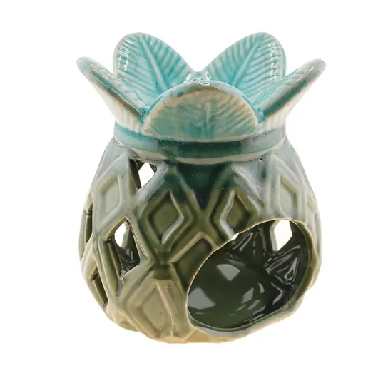 Vas aromaterapie din ceramica cu model ananas, verde, 12cm, AR103, imagine 3