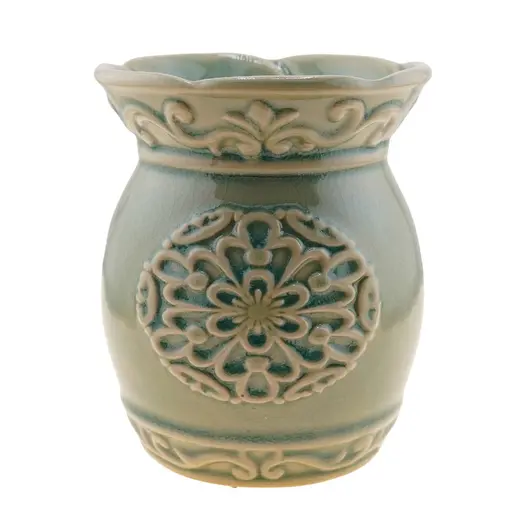 Vas aromaterapie din ceramica cu model Floare, albastru, 11cm AR101, imagine 2
