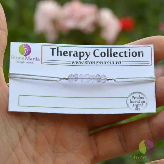 Bratara Therapy ametist lavanda discuri 4mm si argint 925