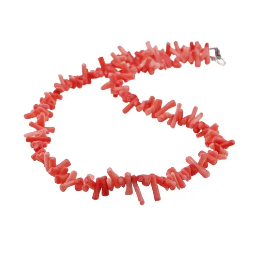 Colier Coral roz freeform 7-12mm, imagine 2