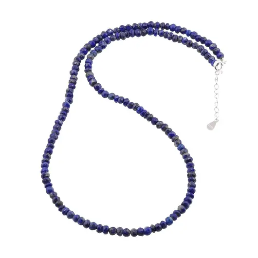 Colier Lapis lazuli discuri fatetate manual 4mm