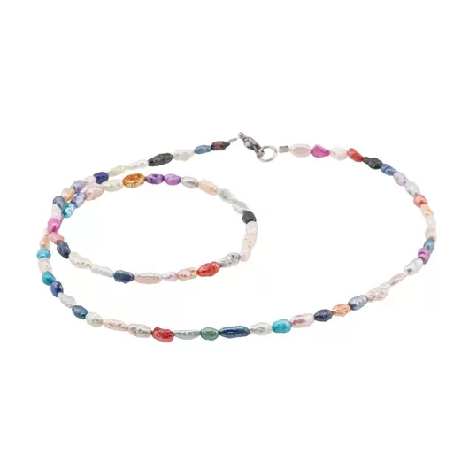 Colier Perle de cultura colorate lunguiete 3-5mm, imagine 4