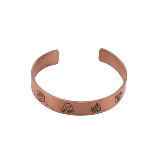 Bratara din cupru masiv model elementele naturii, 10mm, imagine 2
